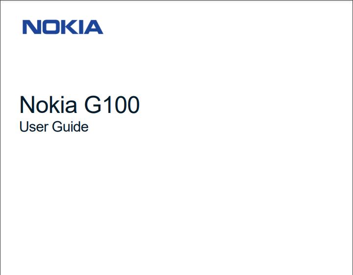 Tracfone Nokia G100 Manual / User Guide